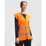 Gilet emergenza con bande riflettenti e chiusura velcro Roly Sirio M-L color  arancione fluorescente prima vista d'uso