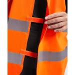 Gilet emergenza con bande riflettenti e chiusura velcro Roly Sirio M-L color  arancione fluorescente vista dettaglio 1