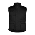 Gilet lavoro in poliestere e cotone colletto 200g/m2 Roly Almanzor color nero seconda vista