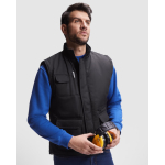 Gilet lavoro in poliestere e cotone colletto 200g/m2 Roly Almanzor color rosso prima vista d'uso