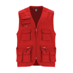 Gilet da lavoro con tasche cotone e poliestere 200g/m2 Roly Venera color rosso seconda vista