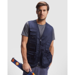 Gilet da lavoro con tasche cotone e poliestere 200g/m2 Roly Venera color blu mare quarta vista d'uso