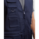 Gilet da lavoro con tasche cotone e poliestere 200g/m2 Roly Venera color blu mare vista dettaglio 1