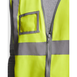 Gilet alta visibilità con tasca e cerniera in poliestere Roly Polux color giallo fluorescente vista dettaglio 1