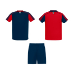 Completo sportivo unisex con 2 t-shirt 140 g/m2 Roly Direct Juve color rosso seconda vista