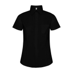 Camicia da lavoro a manica corta in poliestere 130 g/m2 Roly Sofia color nero seconda vista