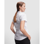 Camicia da lavoro a manica corta in poliestere 130 g/m2 Roly Sofia color bianco vista dettaglio 1