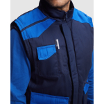 Gilet lavoro multitasche in poliestere e cotone 200g/m2 Roly Armada color blu reale vista dettaglio 3