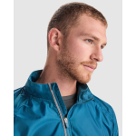 Giacca antivento unisex in poliestere in tessuto tecnico leggero 70 g/m2 Roly Direct Glasgow color blu bondi vista dettaglio 2