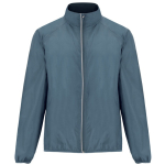 Giacca antivento unisex in poliestere in tessuto tecnico leggero 70 g/m2 Roly Direct Glasgow color blu grigiastro prima vista d'uso