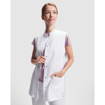 Camice donna in poliestere chiusura centrale 130g/m2 Roly Aldany color bianco prima vista d'uso