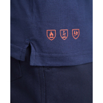 Polo lunga ignifuga con patta a 3 bottoni 220 g/m2 Roly Santana color blu mare vista dettaglio 1