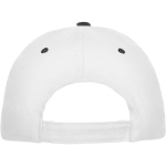 Cappellino in cotone a 6 pannelli con chiusura in velcro posteriore color bianco vista dettaglio 1