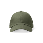 Cappellino stile casual con 6 pannelli e fori di ventilazione laterali color verde militare seconda vista