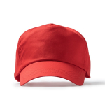 Cappellino a 5 pannelli in cotone con fori di ventilazione da 170 g/m2 color rosso seconda vista