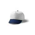 Cappellino a 5 pannelli in cotone con fori di ventilazione da 170 g/m2 color bianco prima vista d'uso