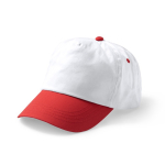 Cappellino a 5 pannelli in cotone con fori di ventilazione da 170 g/m2 color bianco prima vista d'uso