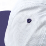 Cappellino a 5 pannelli in cotone con fori di ventilazione da 170 g/m2 color bianco vista dettaglio 2