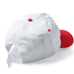 Cappellino a 5 pannelli in cotone con fori di ventilazione da 170 g/m2 color bianco vista dettaglio 1