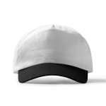 Cappellino a 5 pannelli in cotone con fori di ventilazione da 170 g/m2 color bianco/nero seconda vista