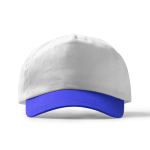 Cappellino a 5 pannelli in cotone con fori di ventilazione da 170 g/m2 color bianco/blu seconda vista