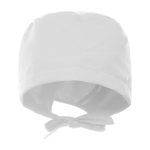 Cuffia sanitaria in poliestere con lacci regolabili 150 g/m2 color bianco seconda vista