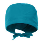 Cuffia sanitaria in poliestere con lacci regolabili 150 g/m2 color blu riviera seconda vista