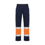 Pantaloni da lavoro alta visibilità con tasche 200 g/m2 Roly Naos color  arancione fluorescente seconda vista