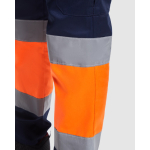 Pantaloni da lavoro alta visibilità con tasche 200 g/m2 Roly Naos color  arancione fluorescente vista dettaglio 2