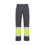 Pantaloni da lavoro alta visibilità con tasche 200 g/m2 Roly Naos color grigio topo seconda vista