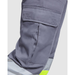 Pantaloni da lavoro alta visibilità inverno 240 g/m2 Roly Soan color grigio topo vista dettaglio 1