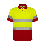 Polo da lavoro alta visibilità in poliestere 170g/m2 Roly Polaris color rosso seconda vista