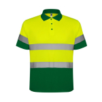 Polo da lavoro alta visibilità in poliestere 170g/m2 Roly Polaris color verde seconda vista