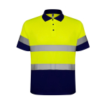 Polo da lavoro alta visibilità in poliestere 170g/m2 Roly Polaris color blu mare seconda vista