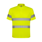 Polo da lavoro alta visibilità in poliestere 170g/m2 Roly Polaris color giallo fluorescente seconda vista