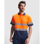 Polo da lavoro alta visibilità in poliestere 170g/m2 Roly Polaris color  arancione fluorescente prima vista d'uso