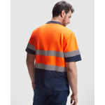 Polo da lavoro alta visibilità in poliestere 170g/m2 Roly Polaris color  arancione fluorescente quarta vista d'uso