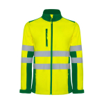 Giacca da lavoro softshell alta visibilità 320 g/m2 Roly Antares color verde seconda vista
