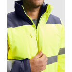 Parka da lavoro alta visibilità impermeabile 400g/m2 Roly Epsylon color giallo fluorescente vista dettaglio 2