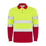 Polo da lavoro tecnico a maniche lunghe 170 g/m2 Roly Polaris L/S color rosso seconda vista