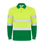 Polo da lavoro tecnico a maniche lunghe 170 g/m2 Roly Polaris L/S color verde seconda vista