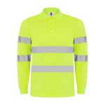 Polo da lavoro tecnico a maniche lunghe 170 g/m2 Roly Polaris L/S color giallo fluorescente seconda vista