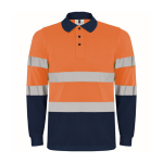 Polo da lavoro tecnico a maniche lunghe 170 g/m2 Roly Polaris L/S color  arancione fluorescente seconda vista
