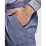 Pantaloni da lavoro lunghi alta visibilità 240 g/m2 Roly Daily HV color grigio topo vista dettaglio 1