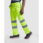 Pantaloni da lavoro ad alta visibilità 235 g/m2 Roly Alfa color giallo fluorescente quinta vista d'uso