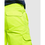 Pantaloni da lavoro ad alta visibilità 235 g/m2 Roly Alfa color giallo fluorescente vista dettaglio 1