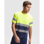 Maglietta tecnica da lavoro alta visibilità 130 g/m2 Roly Delta color blu mare quarta vista d'uso