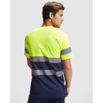 Maglietta tecnica da lavoro alta visibilità 130 g/m2 Roly Delta color blu mare vista dettaglio 1