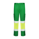 Pantaloni da lavoro alta visibilità 250 g/m2 Roly Daily Stretch HV color verde seconda vista