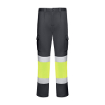 Pantaloni da lavoro alta visibilità 250 g/m2 Roly Daily Stretch HV color grigio topo seconda vista